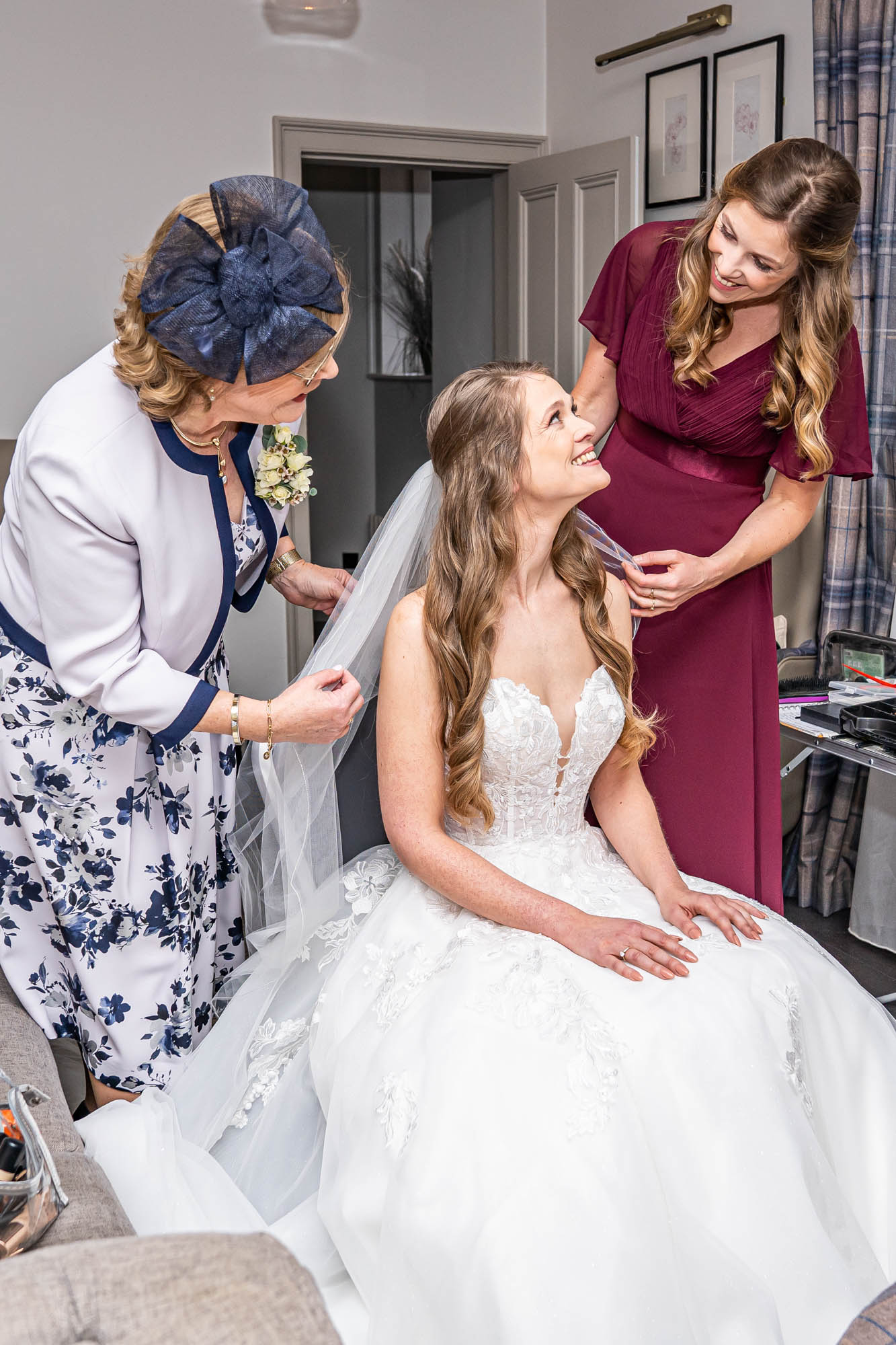 Bride with her mother and sister 