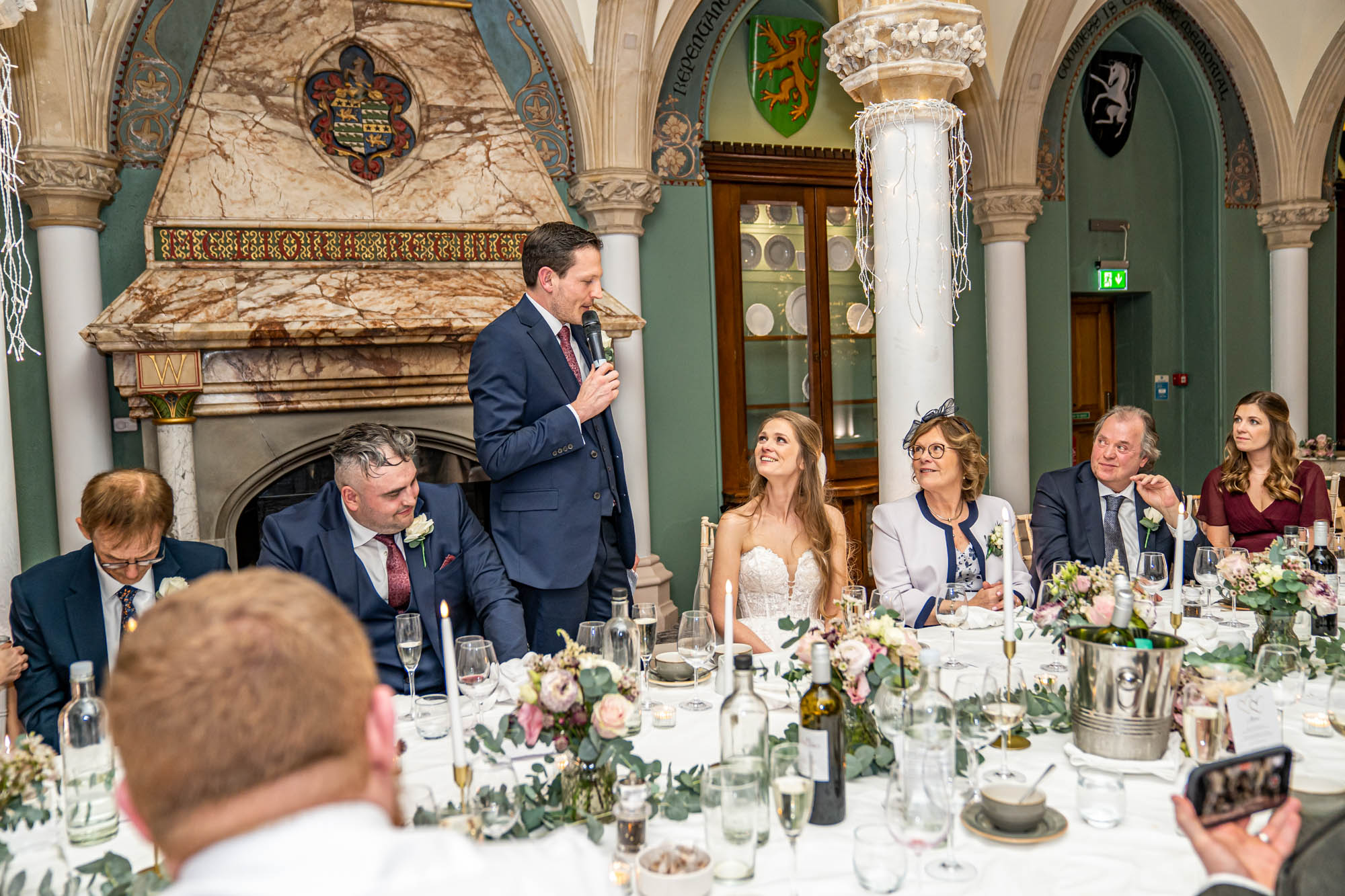 Groom gives a speech.