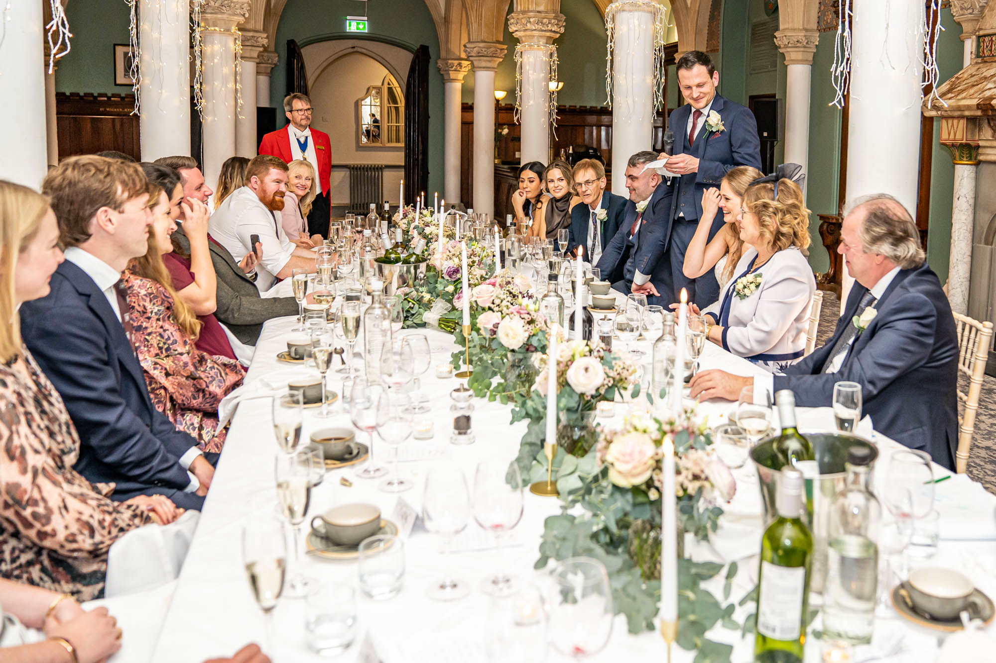 Wedding speeches at wedding breakfast.